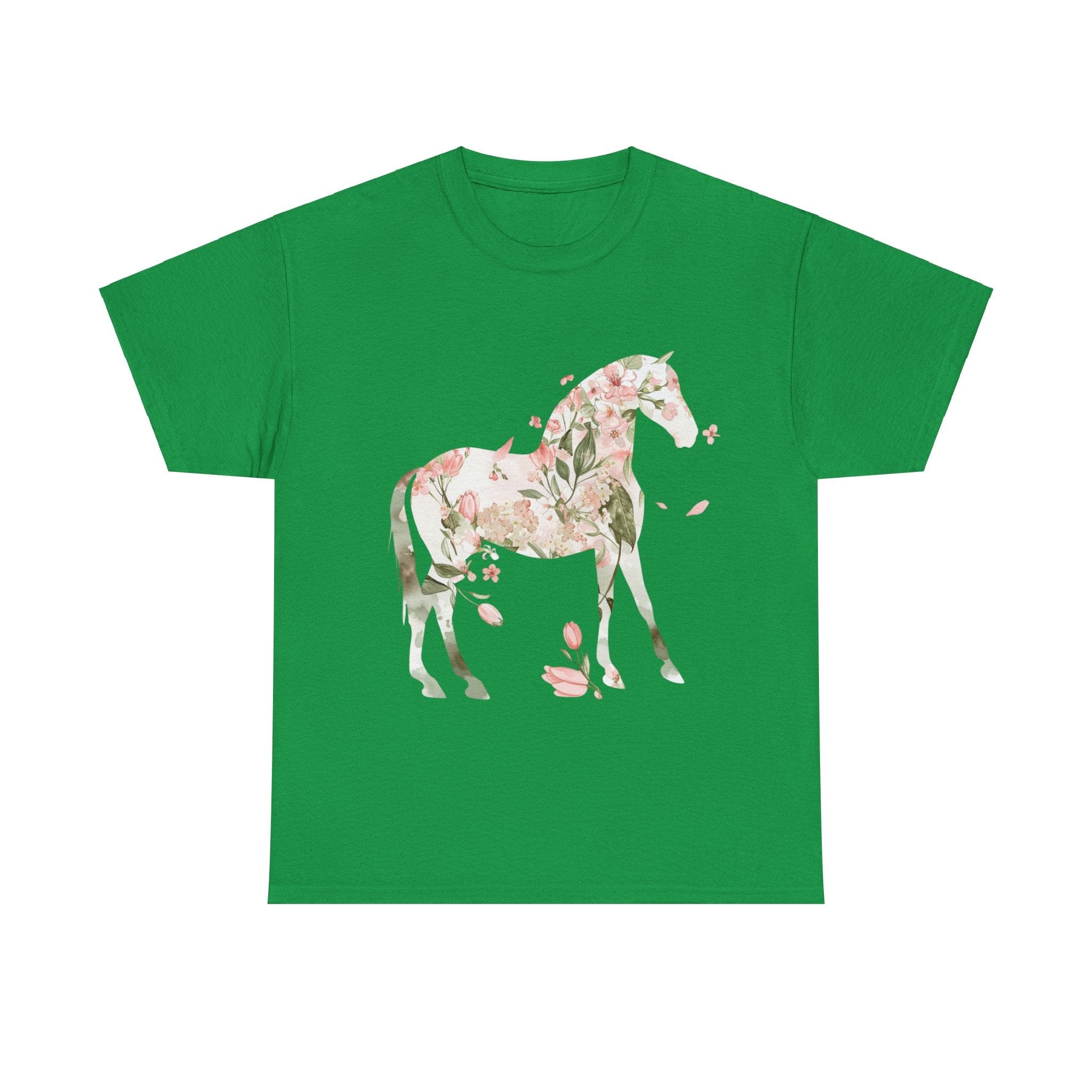 Printify T-Shirt Irish Green / S Floral Horse – Unisex Graphic Tee