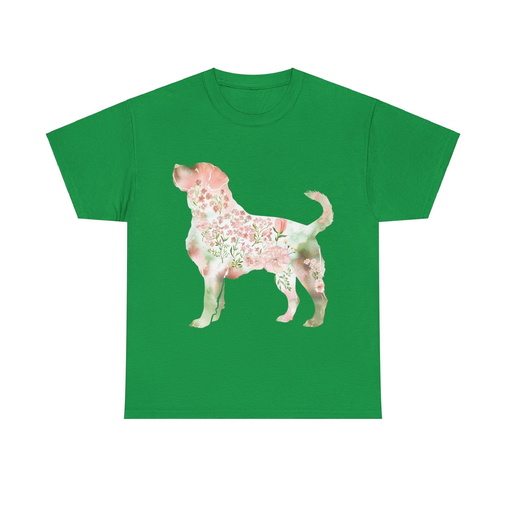 Printify T-Shirt Irish Green / S Floral Labrador Retriever Unisex Cotton Tee