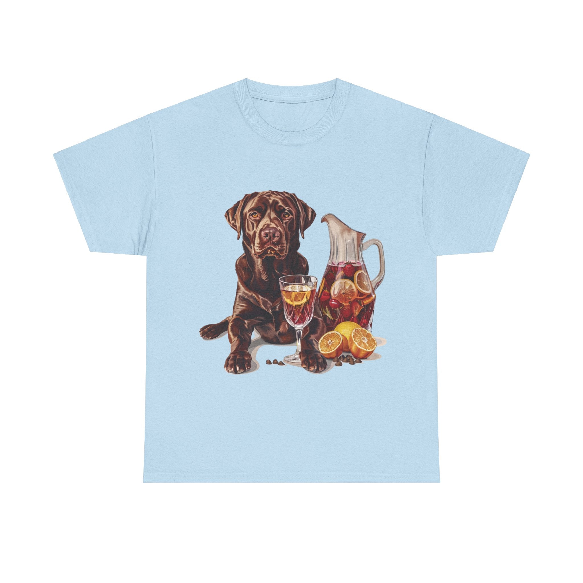 Printify T-Shirt Light Blue / S Chocolate Lab & Fruity Sangria – A Delightful Duo for Every Occasion