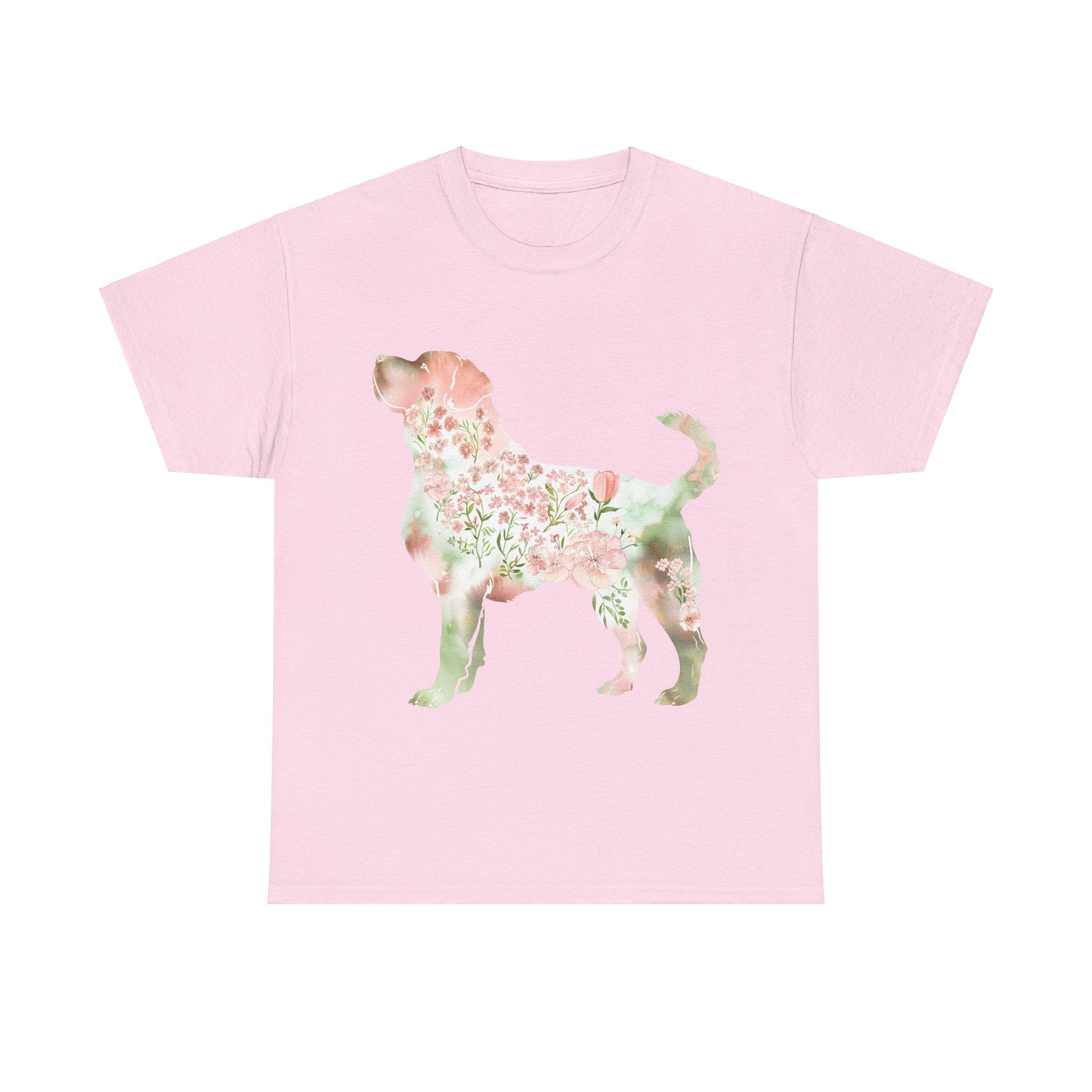 Printify T-Shirt Light Pink / M Floral Labrador Retriever Unisex Cotton Tee