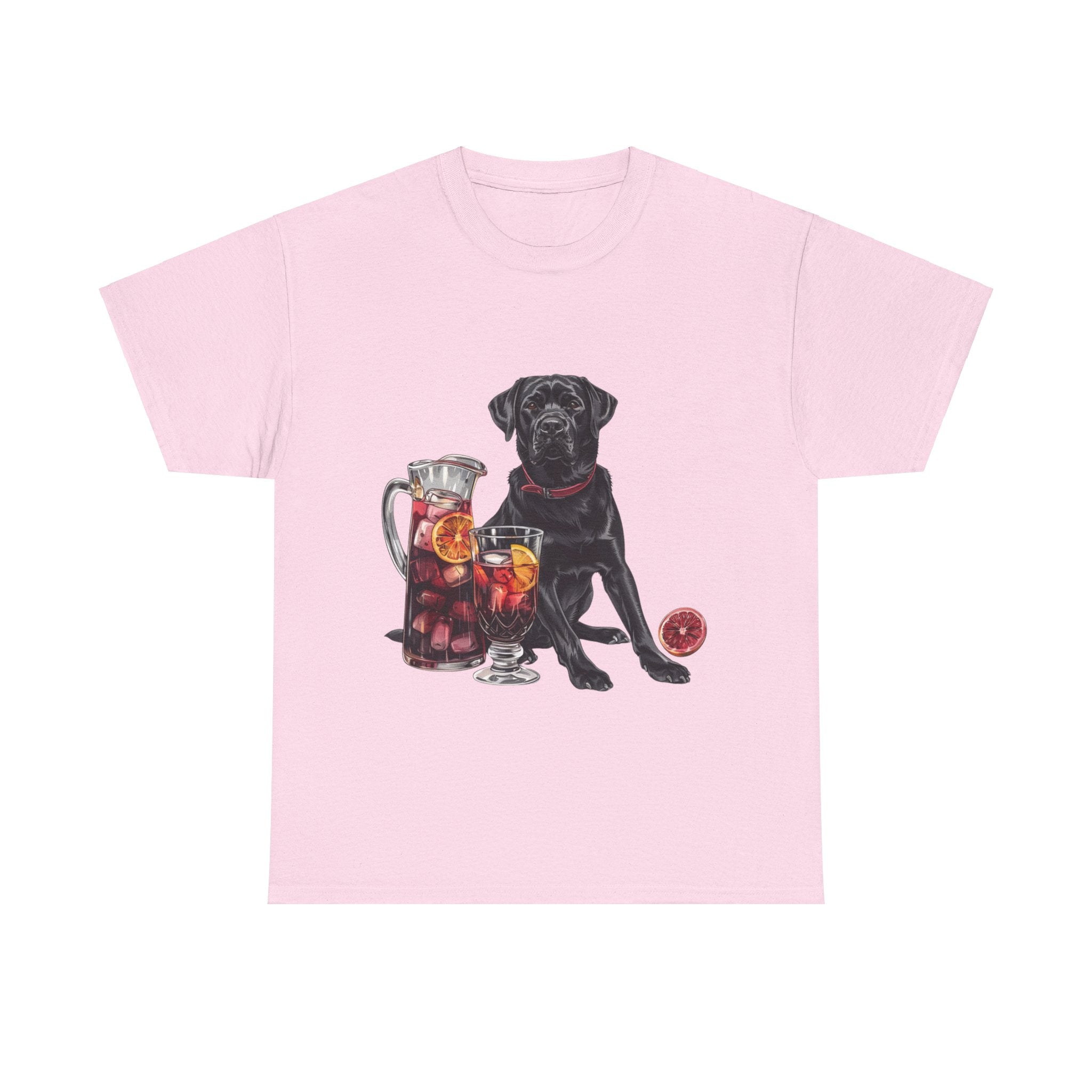 Printify T-Shirt Light Pink / S Black Labrador & Sangria – A Classy Blend of Elegance and Flavor