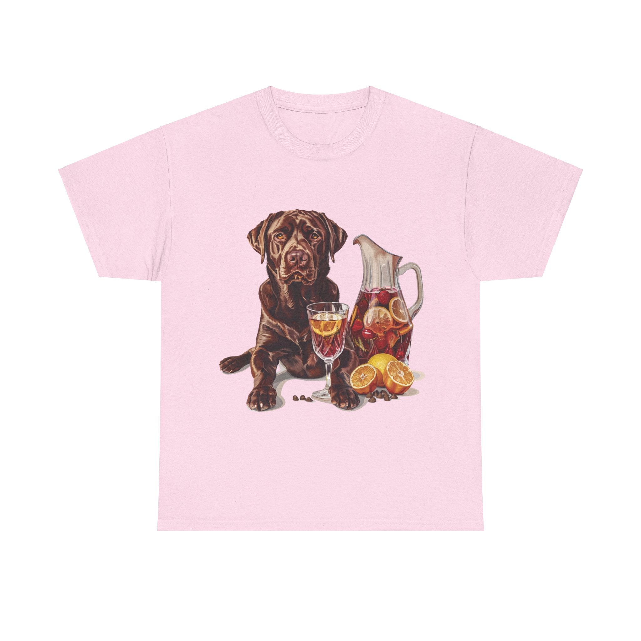 Printify T-Shirt Light Pink / S Chocolate Lab & Fruity Sangria – A Delightful Duo for Every Occasion