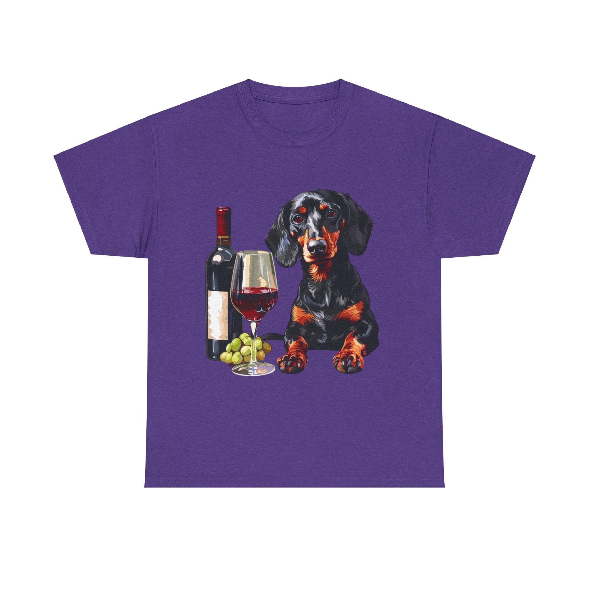 Printify T-Shirt Lilac / S Dachshund Wine Lover Unisex Cotton Tee