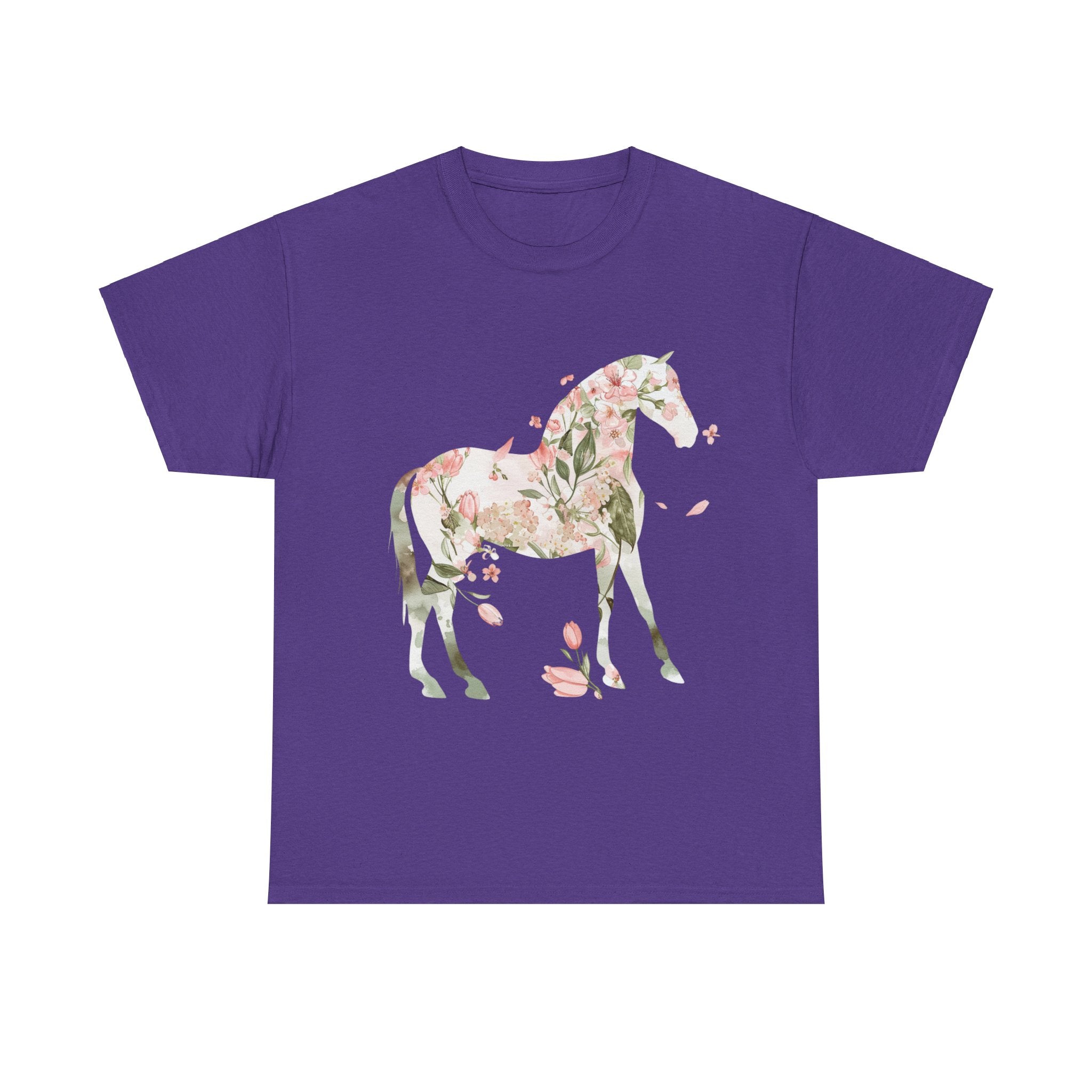 Printify T-Shirt Lilac / S Floral Horse – Unisex Graphic Tee