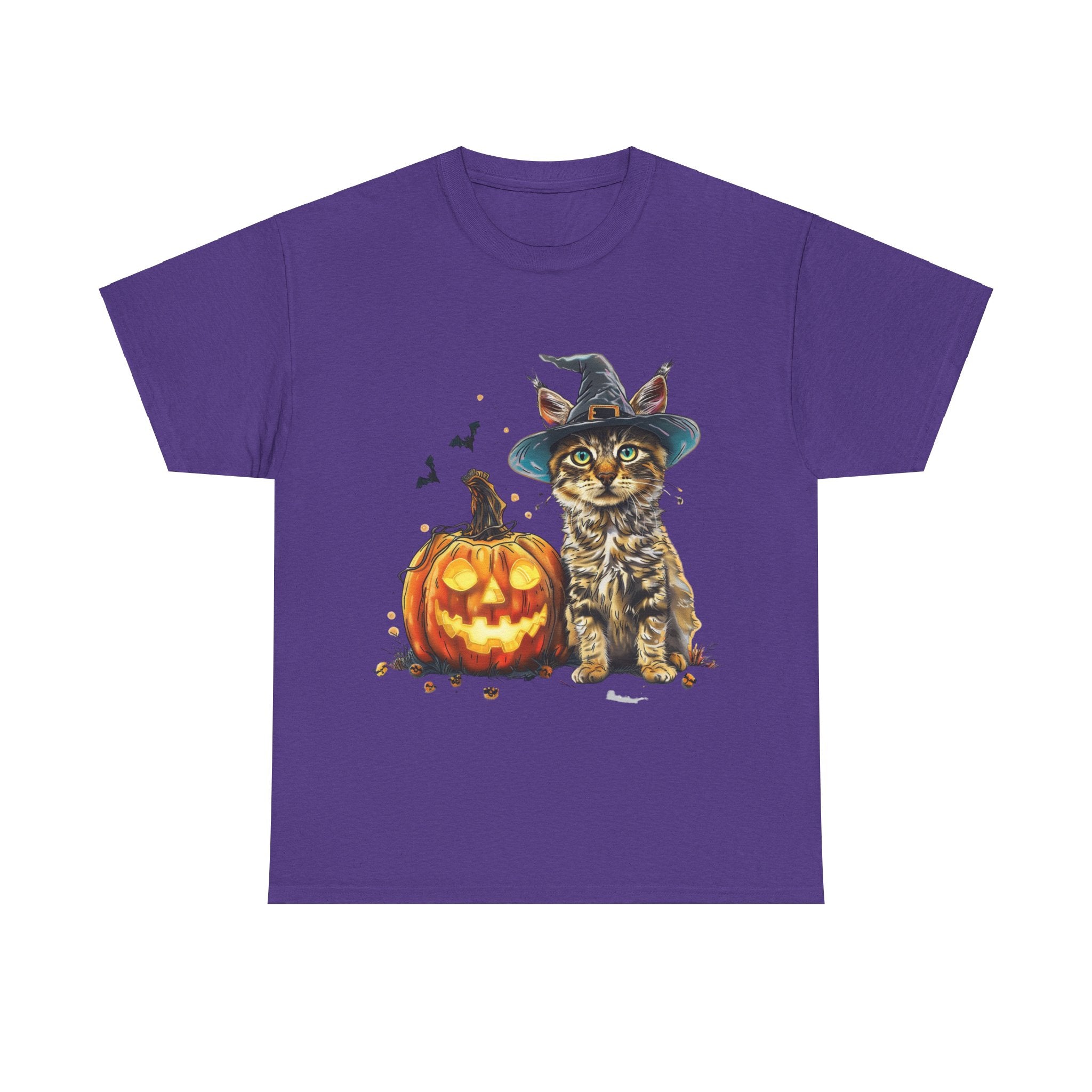 Printify T-Shirt Lilac / S Halloween Golden Retriever in Witch Hat Tee – Unisex Cotton Shirt