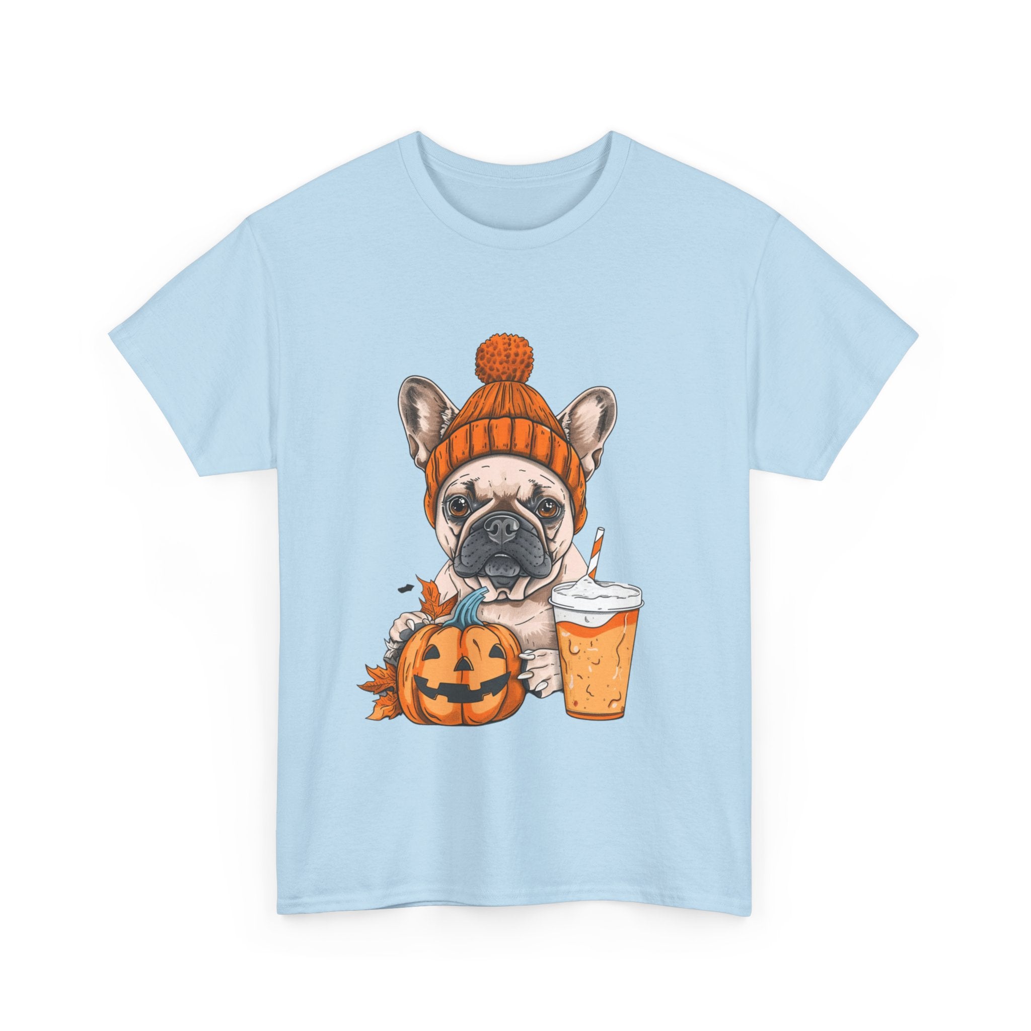 Printify T-Shirt Pumpkin Spice Pooch French Bulldog Unisex Heavy Cotton Tee