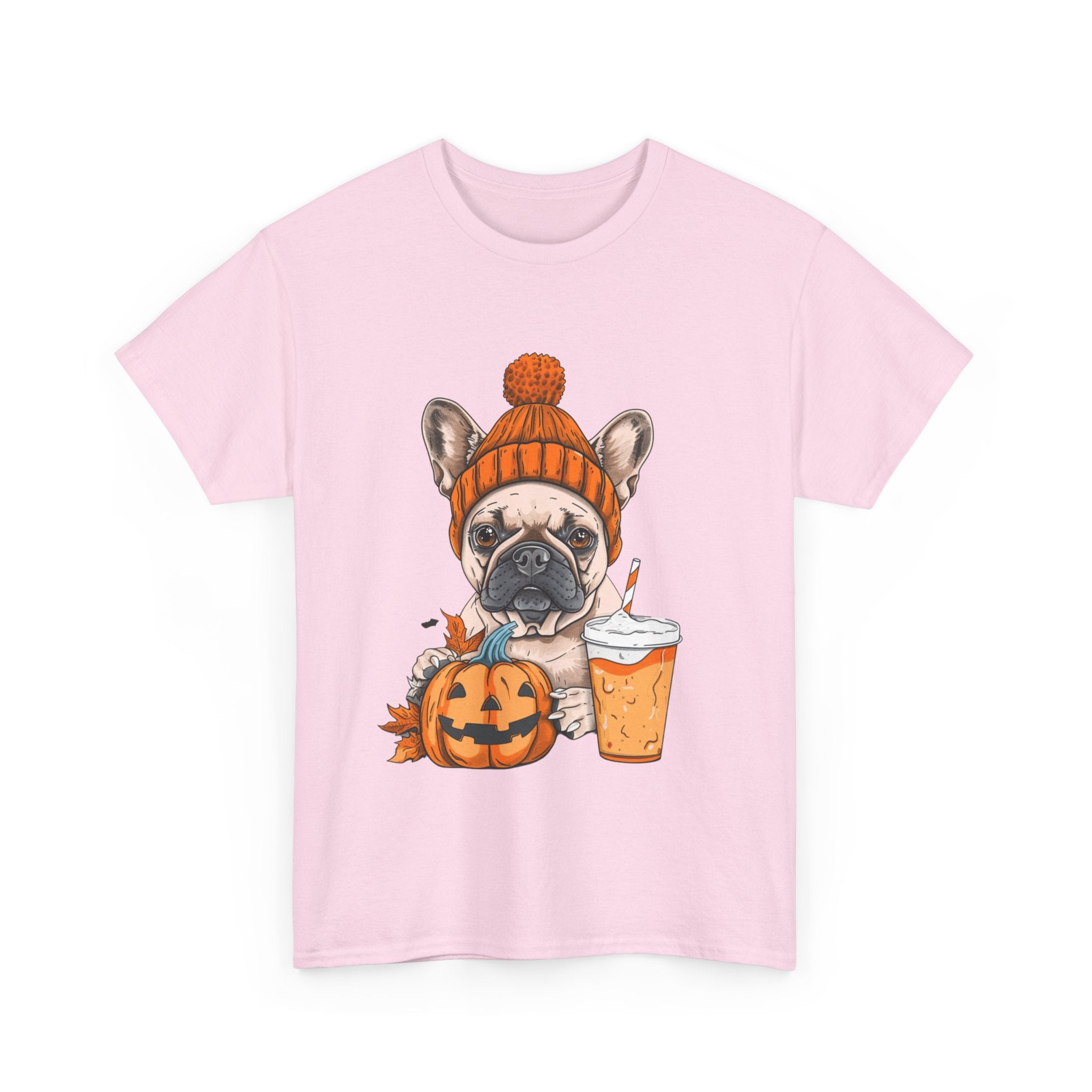 Printify T-Shirt Pumpkin Spice Pooch French Bulldog Unisex Heavy Cotton Tee