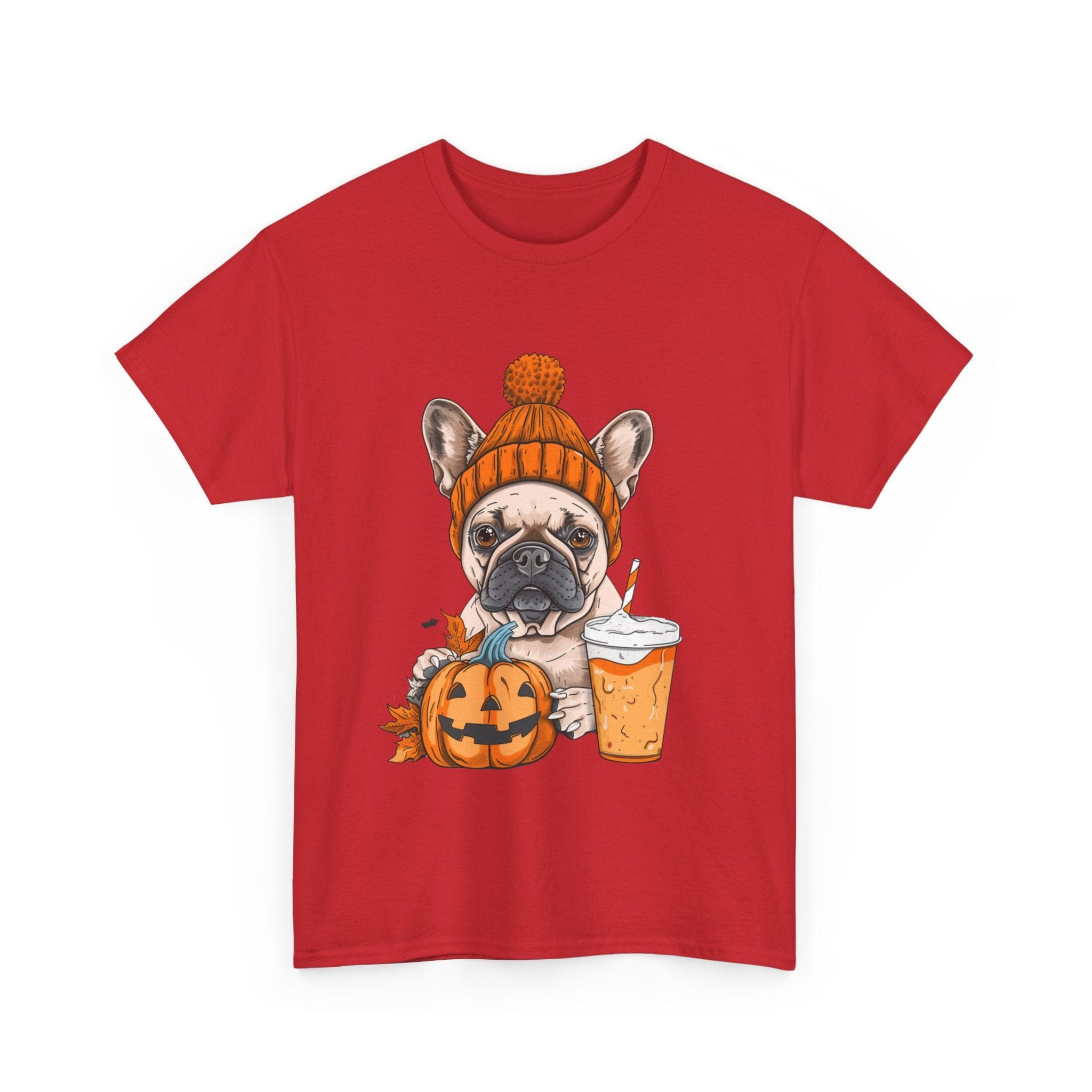 Printify T-Shirt Pumpkin Spice Pooch French Bulldog Unisex Heavy Cotton Tee