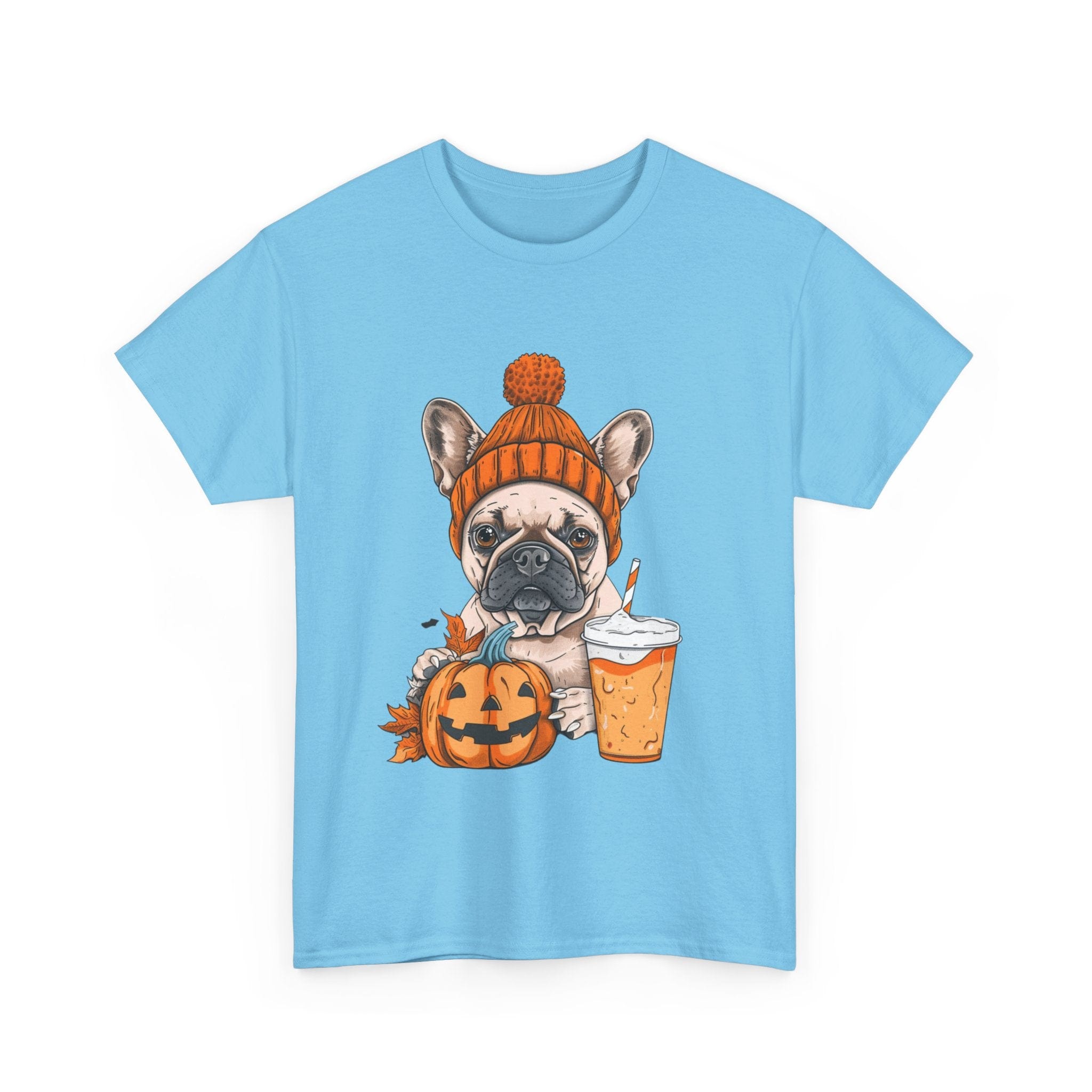 Printify T-Shirt Pumpkin Spice Pooch French Bulldog Unisex Heavy Cotton Tee