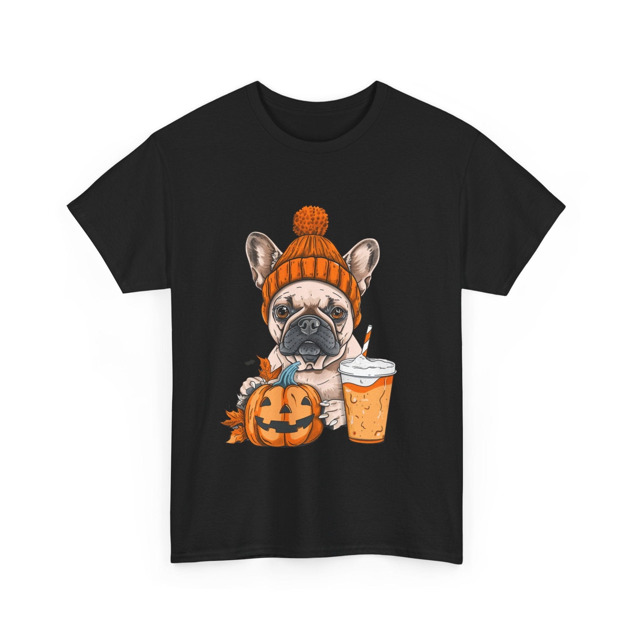 Printify T-Shirt Pumpkin Spice Pooch French Bulldog Unisex Heavy Cotton Tee