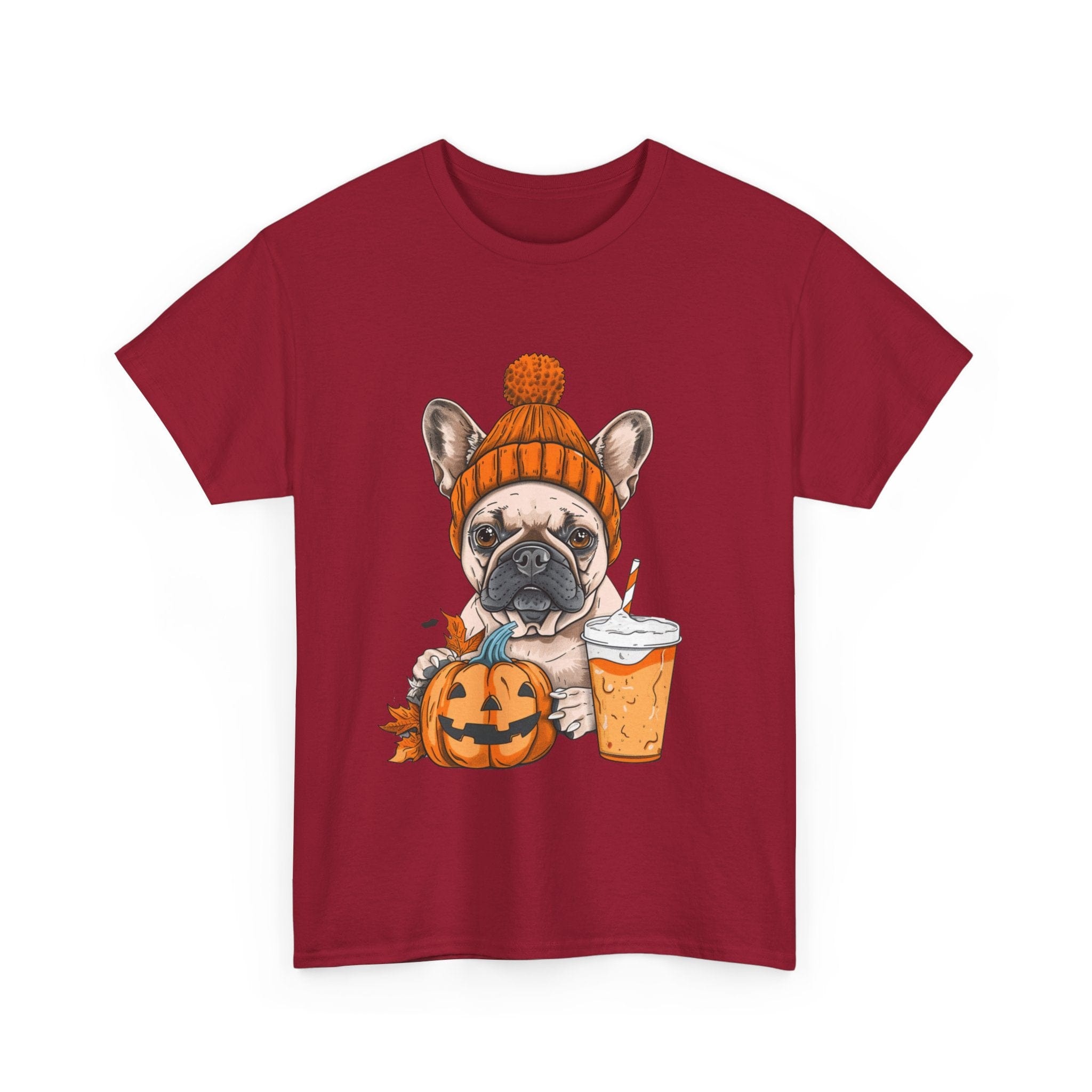 Printify T-Shirt Pumpkin Spice Pooch French Bulldog Unisex Heavy Cotton Tee