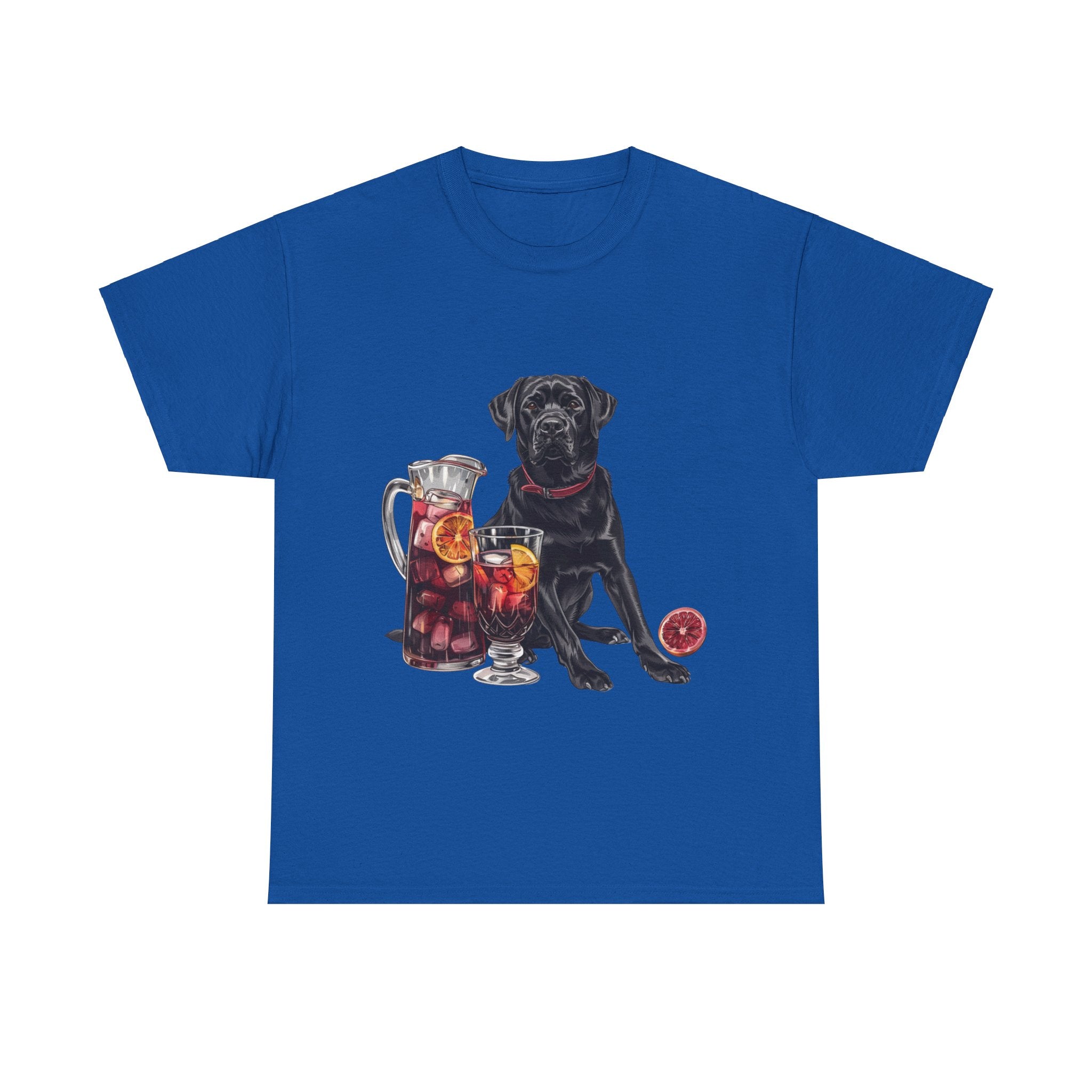 Printify T-Shirt Royal / S Black Labrador & Sangria – A Classy Blend of Elegance and Flavor