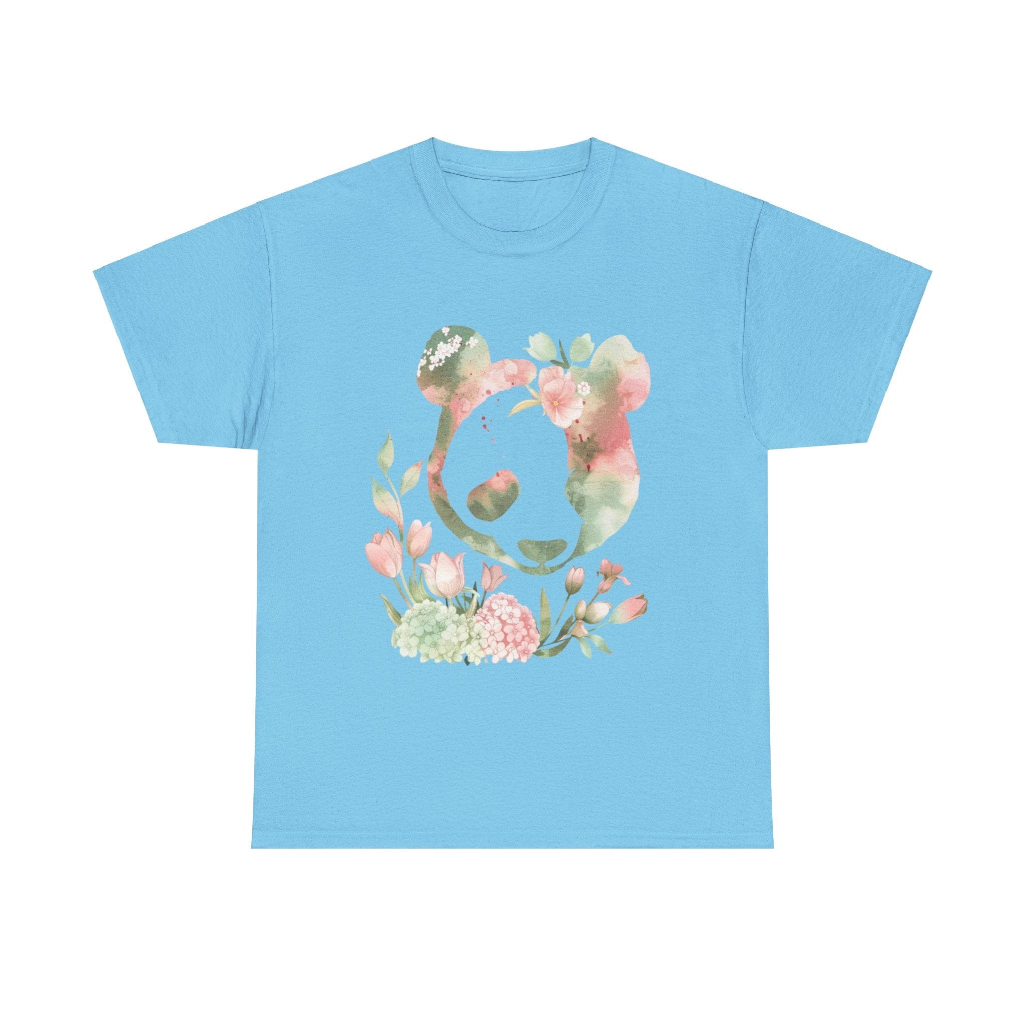 Printify T-Shirt Sky / L Floral Panda Unisex Cotton Tee