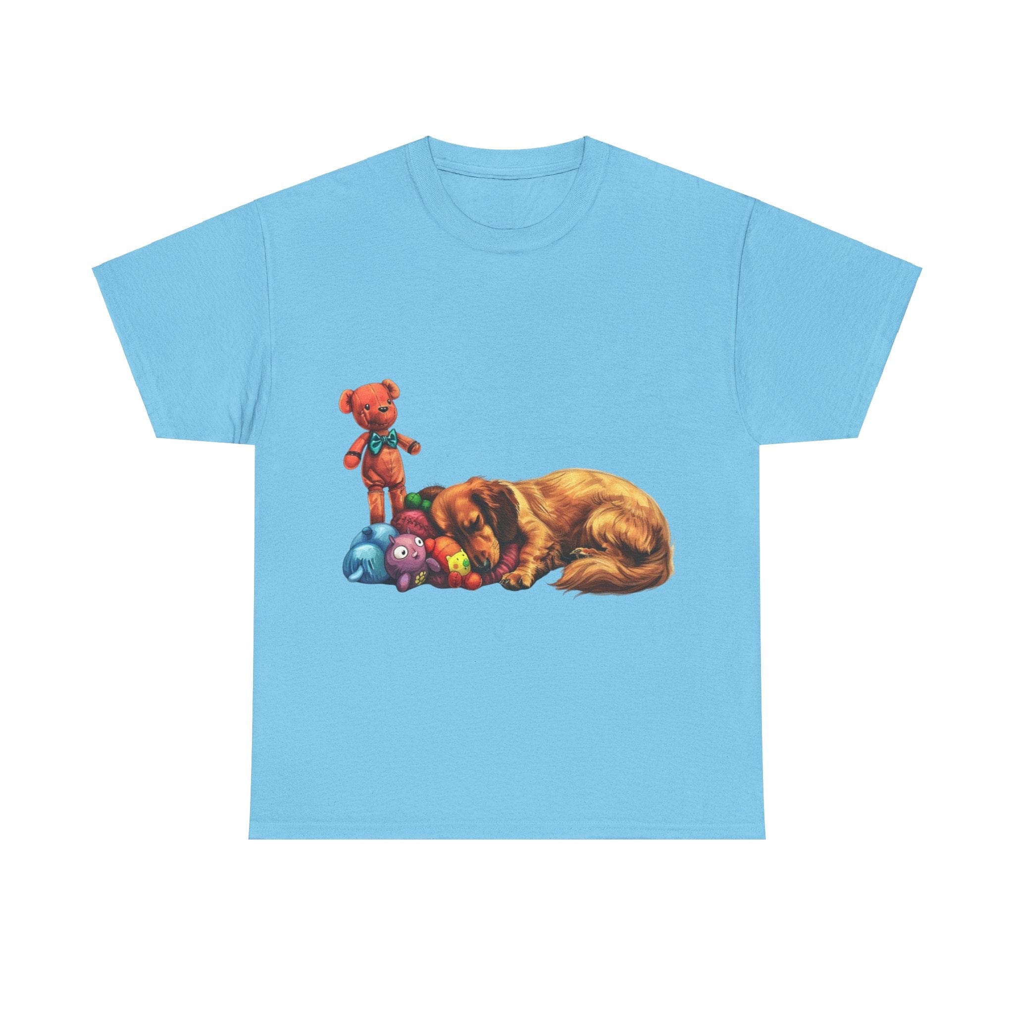 Printify T-Shirt Sky / M Cozy Sleeping Dachshund with Toys – Adorable Design for Pet Lovers