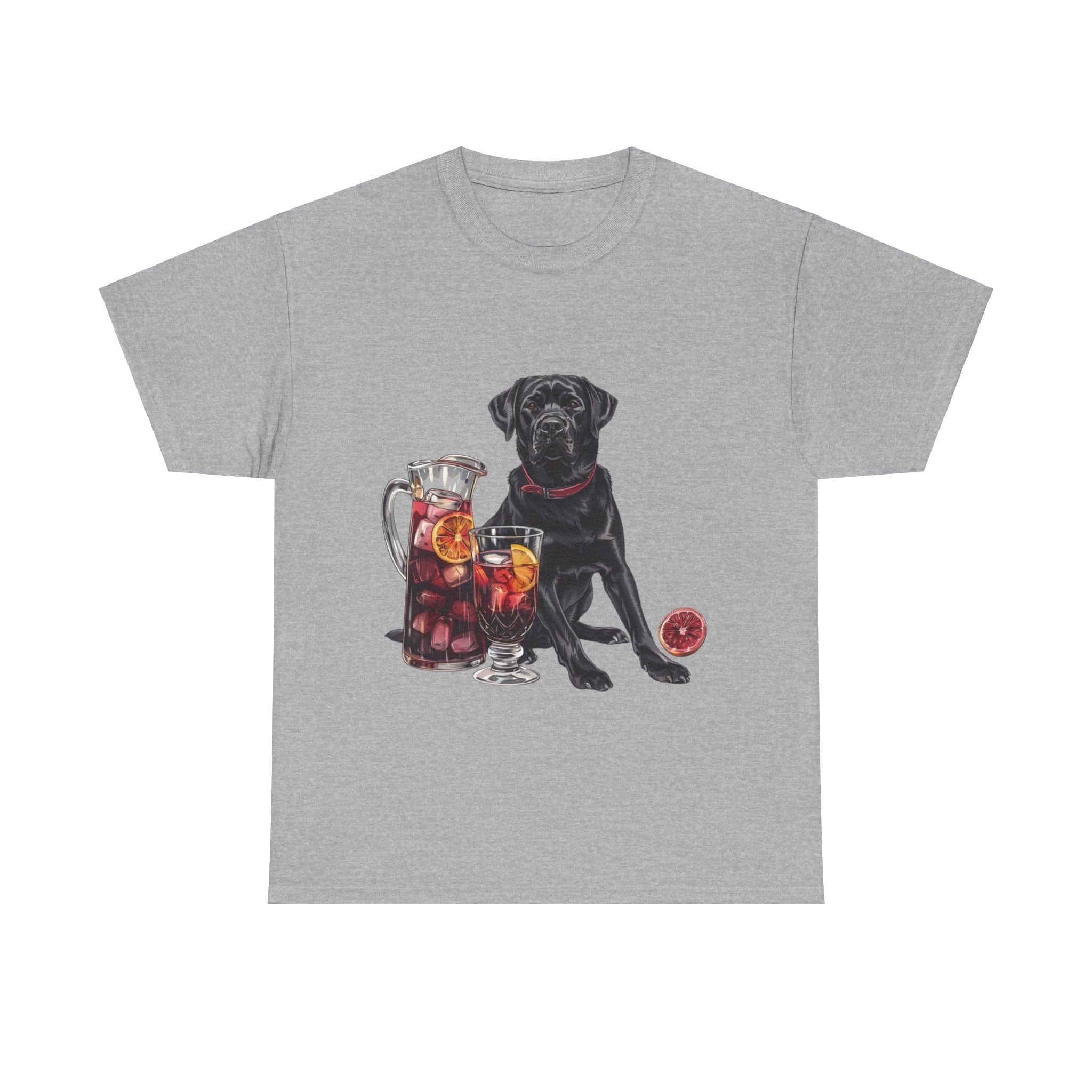 Printify T-Shirt Sport Grey / S Black Labrador & Sangria – A Classy Blend of Elegance and Flavor