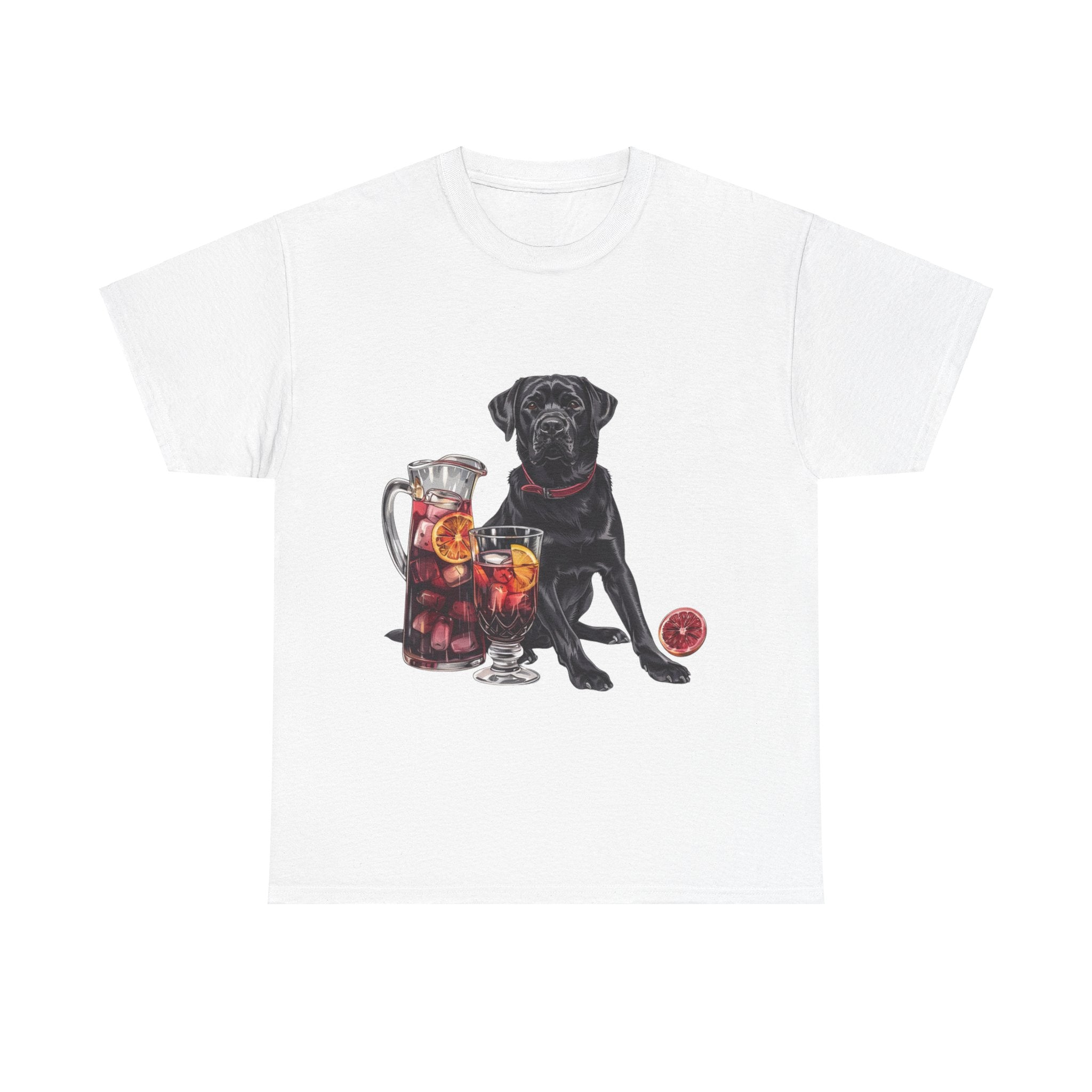 Printify T-Shirt White / S Black Labrador & Sangria – A Classy Blend of Elegance and Flavor