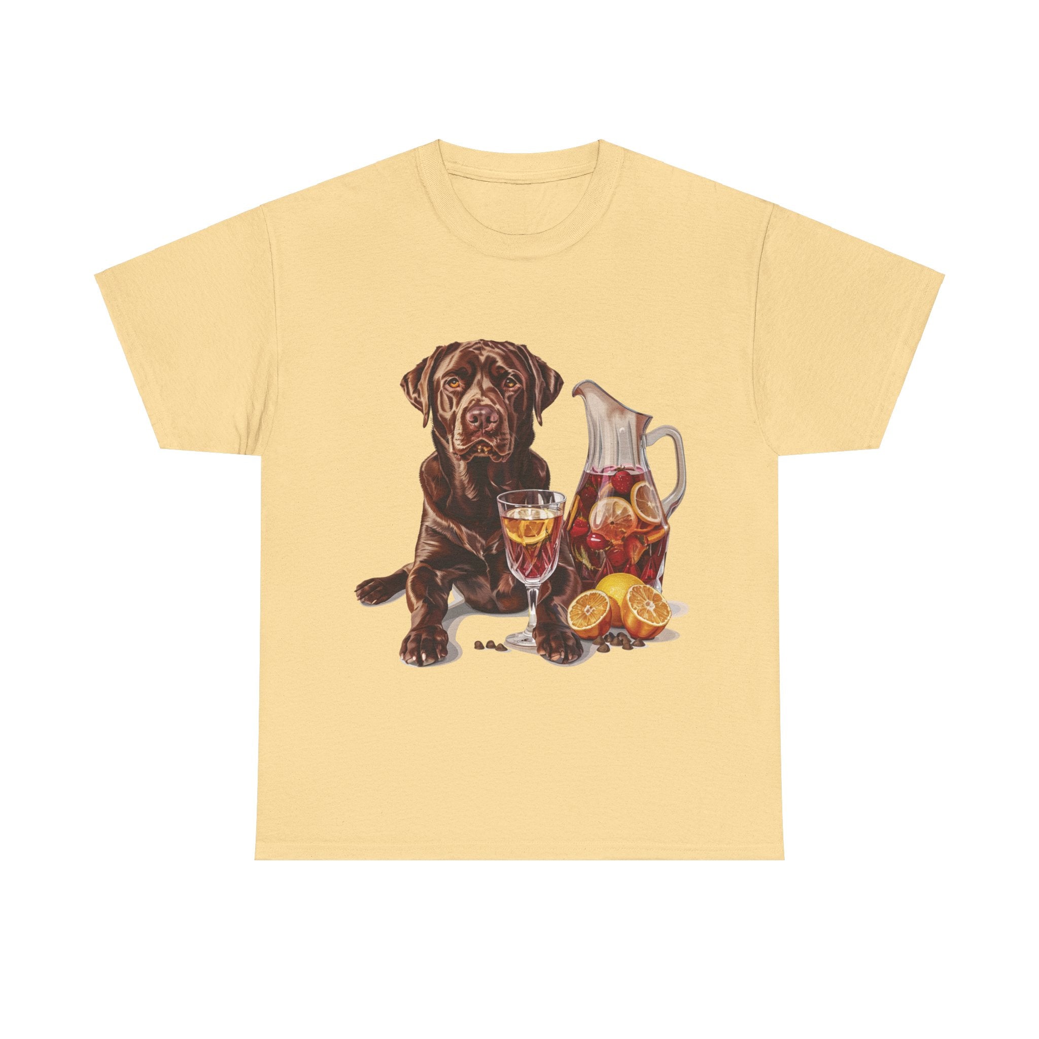 Printify T-Shirt Yellow Haze / S Chocolate Lab & Fruity Sangria – A Delightful Duo for Every Occasion